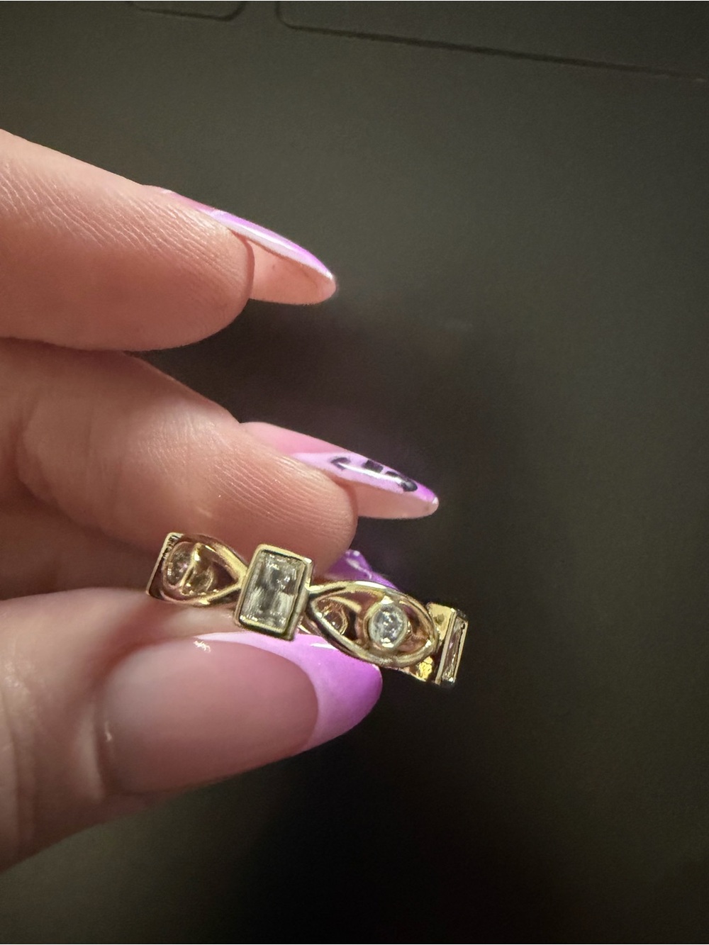 Gold Filled AAA CZ Evil Eye Style Ring Size 9